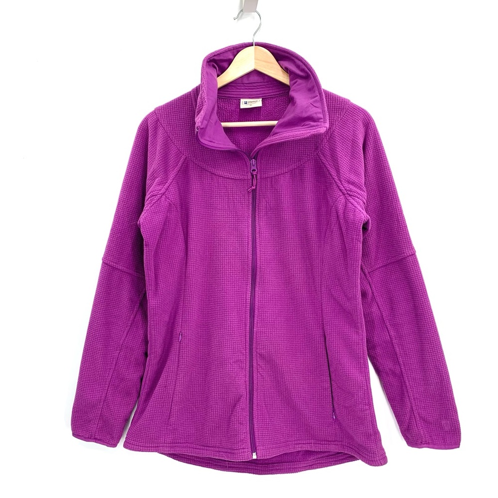Alpine Design Purple Micro Grid Zip Up Fleece Jacket Size XL